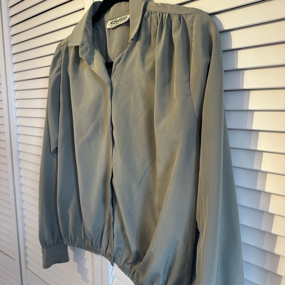 Long sleeve olive green blouse - Picture 2 of 4